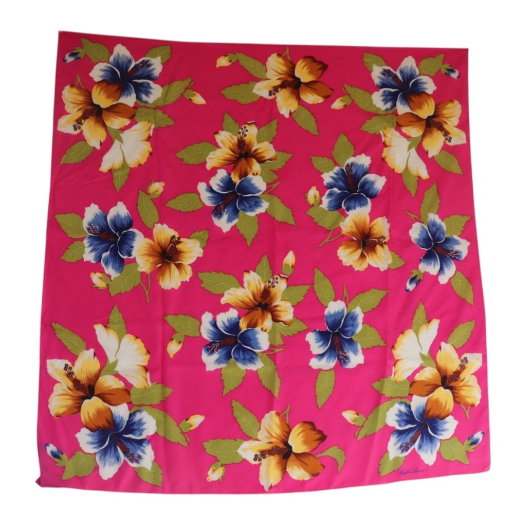 Vintage Polo Ralph Lauren Silk Hibiscus Floral Scarf Made in Japan